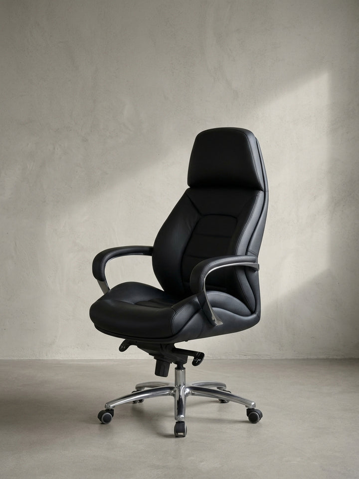 Bürostuhl Eiche Massivholz schwarz 67x67x137 cm robust langlebig mit Rollen und Höhenverstellung Möbel Wohnen Design Einrichtung modern Premium Home-Office Interior Zuhause Wohnzimmer_