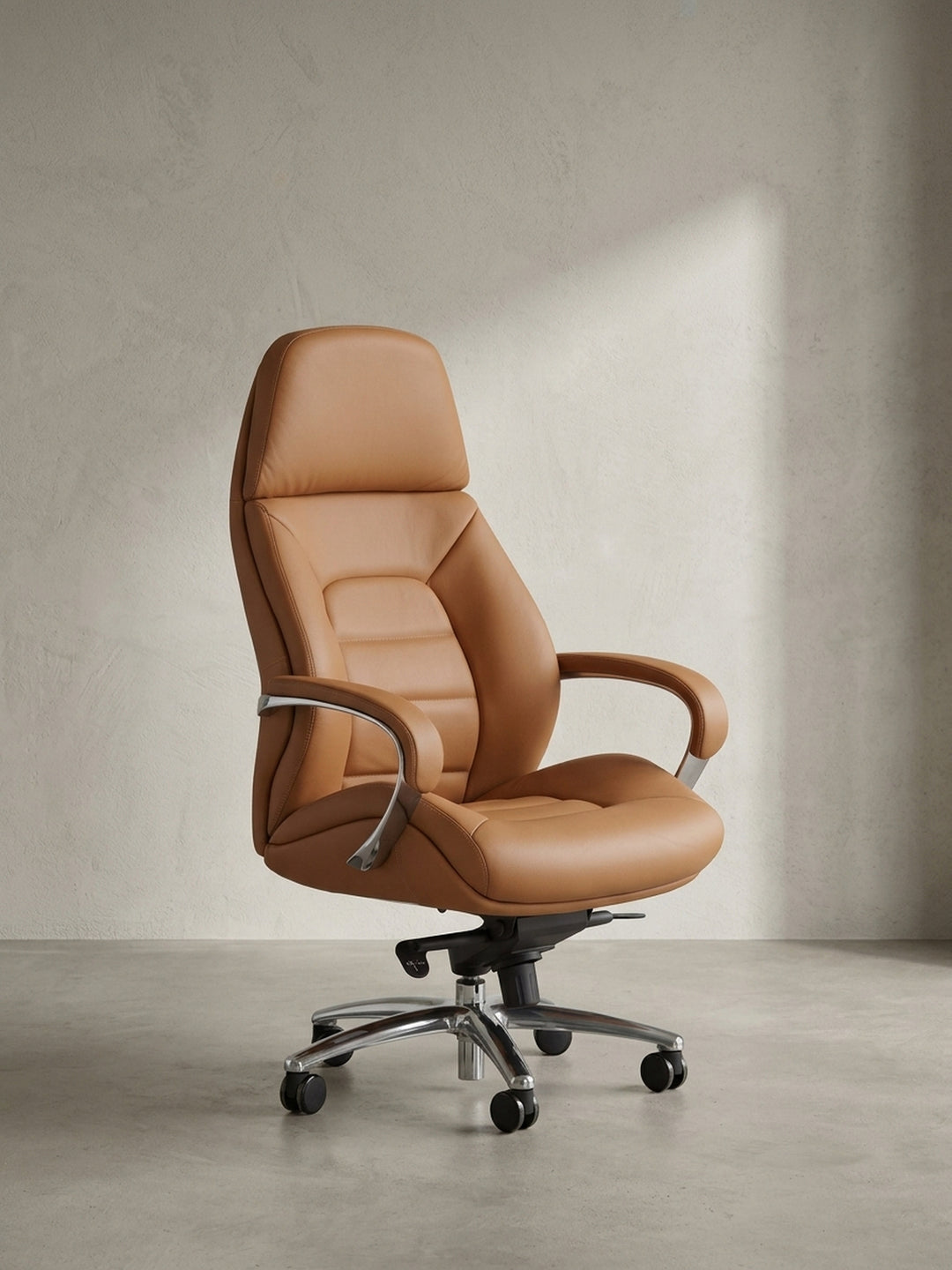 Bürostuhl Eiche Massivholz 67x67x137 cm mit Rollen und Höhenverstellung für Home Office Design Möbel modern hochwertig stilvoll robust langlebig Wohnen Einrichtung Interior Zuhause_
