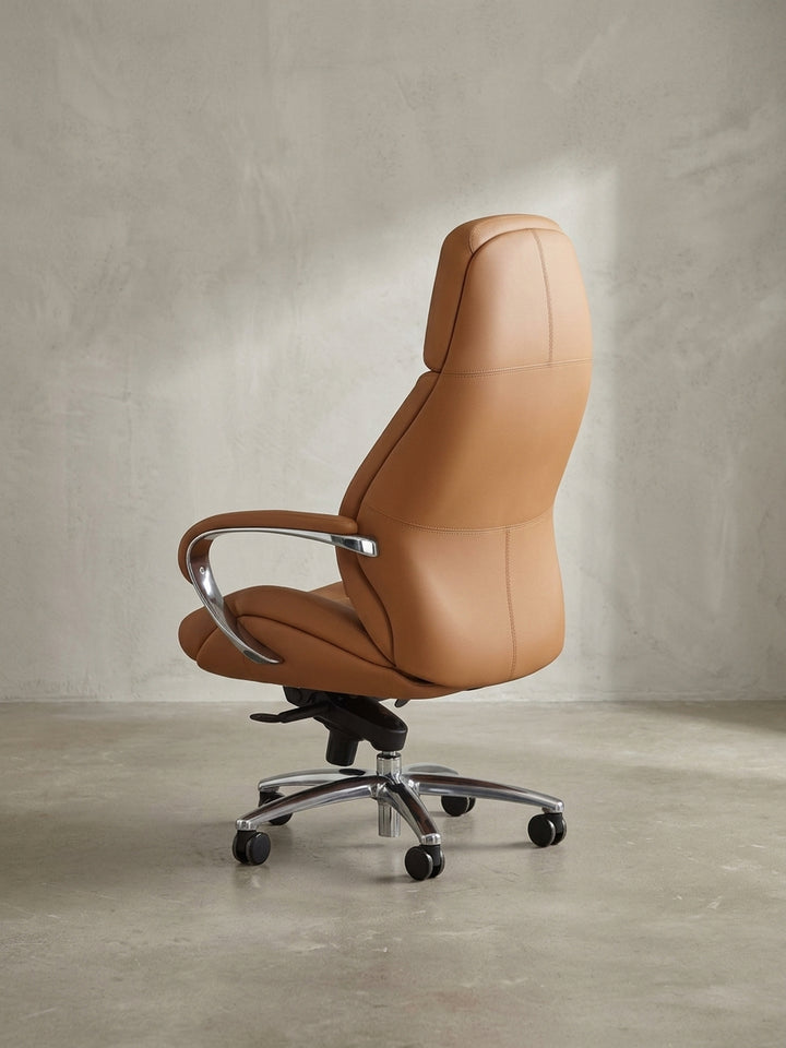 Bürostuhl aus Eiche Massivholz 67x67x137 cm mit Rollen und Höhenverstellung Design Möbel Einrichtung modern stilvoll robust hochwertig Premium Home Office Wohnen Interior Zuhause Wohnzimmer_