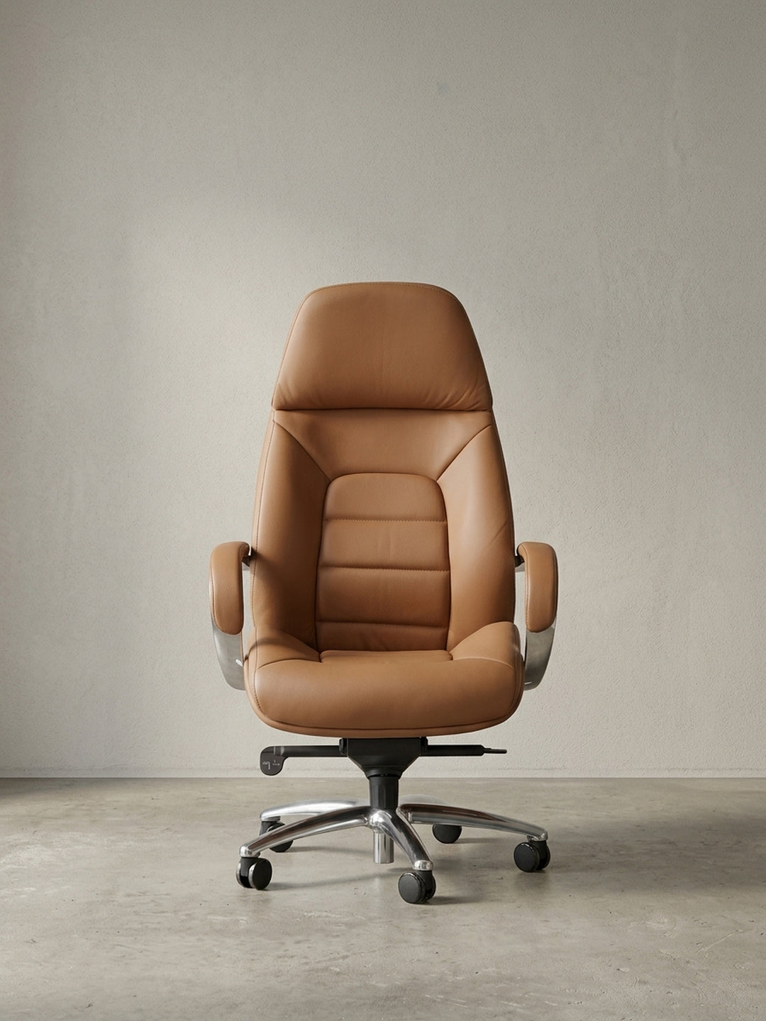 Bürostuhl aus natürlicher Eiche massiv mit Rollen und Höhenverstellung 67x67x137 cm Design Möbel Premium Qualität modern Home Office Einrichtung stilvoll Wohnen Interior Zuhause Wohnzimmer_