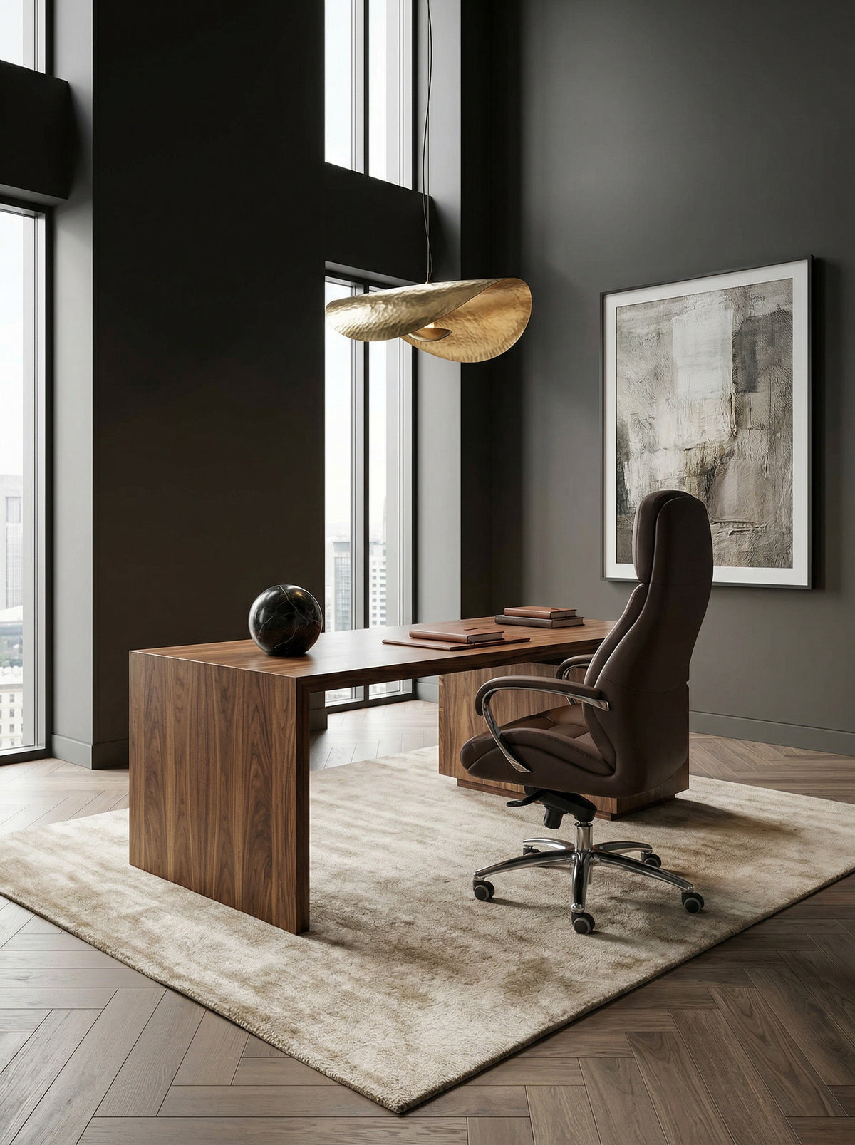 Chefsessel MIRON aus Leder_ Multiblockwippmechanik_ bis 120 kg_ in 3 Farben verfügbar - KADIMA DESIGN_Farbe_ Braun_ Größe_ 67x67x136,5 cm_