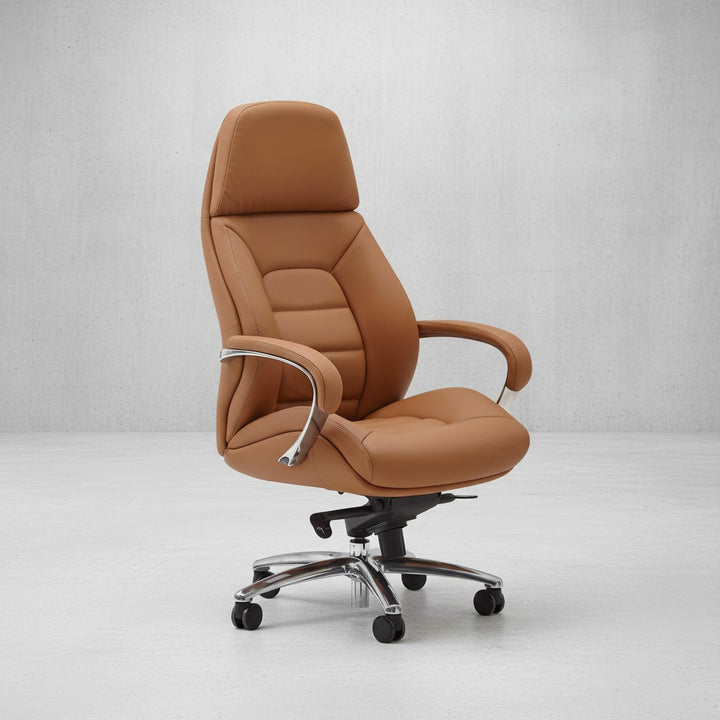 Chefsessel MIRON aus Leder_ Multiblockwippmechanik_ bis 120 kg_ in 3 Farben verfügbar - KADIMA DESIGN_Farbe_ Beige_ Größe_ 67x67x137 cm_