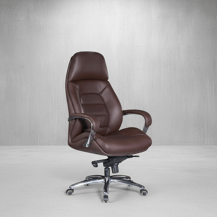 Chefsessel MIRON aus Leder_ Multiblockwippmechanik_ bis 120 kg_ in 3 Farben verfügbar - KADIMA DESIGN_Farbe_ Braun_ Größe_ 67x67x137 cm_