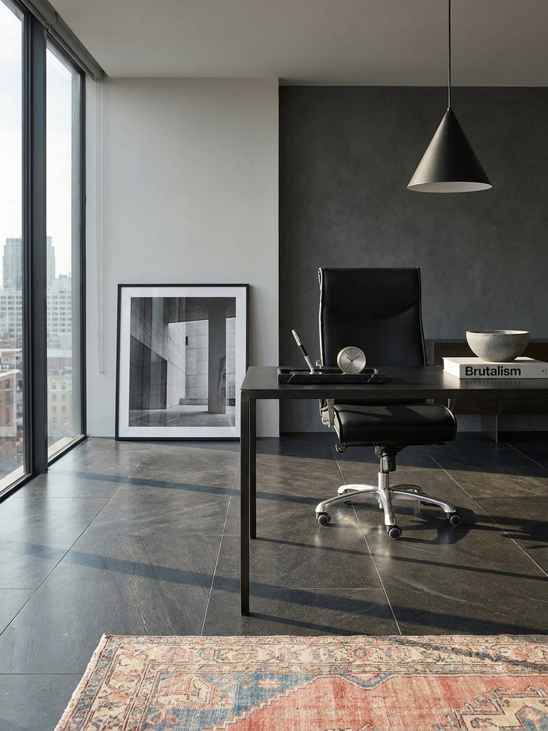 Bürostuhl Eiche Massivholz schwarz 60x61x126 cm in modernem Home Office Einrichtung Design Möbel mit Rollen und Höhenverstellung hochwertig modern stilvoll einrichten Wohnen Interior Zuhause_