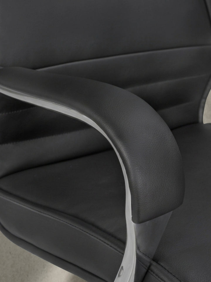 Bürostuhl Eiche Massivholz schwarz 60x61x126 cm mit Rollen und Höhenverstellung für Home Office Design Möbel modern hochwertig stilvoll robust langlebig Wohnen Einrichtung Interior Zuhause_
