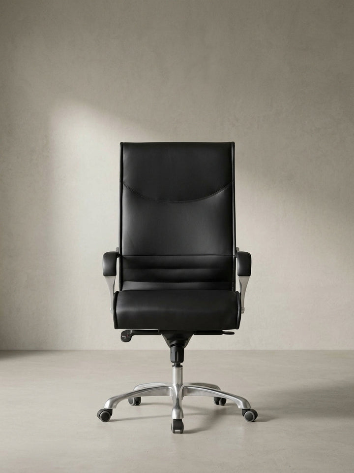 Bürostuhl Eiche Massivholz schwarz 60x61x126 cm mit Rollen und Höhenverstellung für Home Office Design Möbel modern hochwertig stilvoll robust langlebig Wohnen Einrichtung Interior Zuhause_