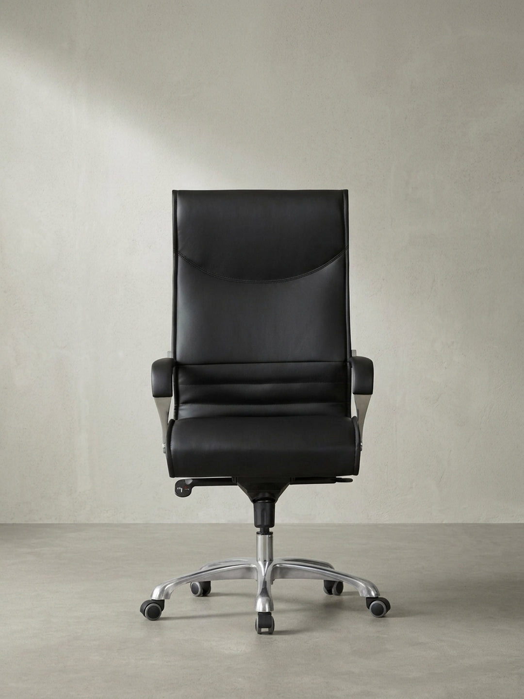 Bürostuhl aus natürlicher Eiche massiv mit Rollen und Höhenverstellung 60x61x126 cm Design Möbel Premium Qualität modern Home Office Einrichtung stilvoll Wohnen Interior Zuhause Wohnzimmer_