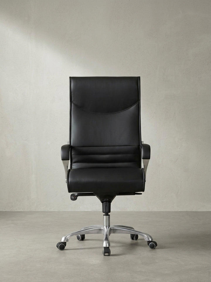 Bürostuhl aus natürlicher Eiche massiv mit Rollen und Höhenverstellung 60x61x126 cm Design Möbel Premium Qualität modern Home Office Einrichtung stilvoll Wohnen Interior Zuhause Wohnzimmer_