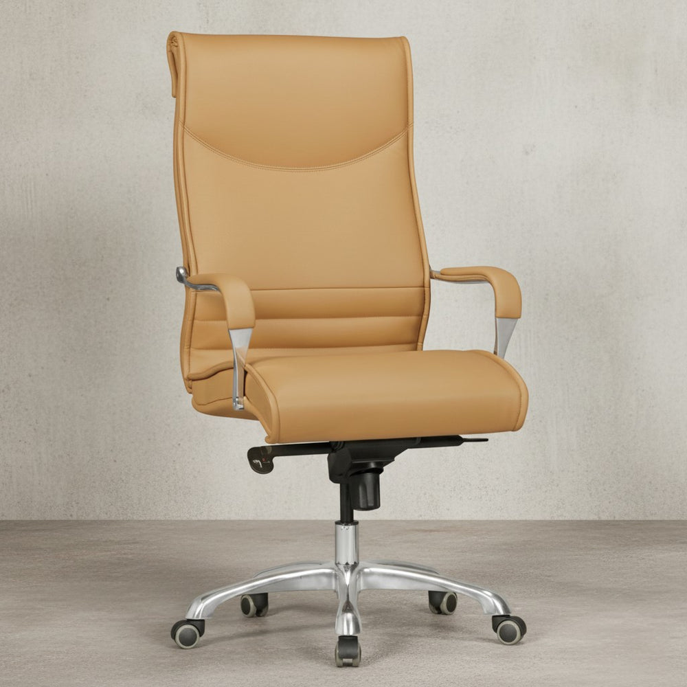 Chefsessel VENGA_ XXL_ ergonomisch_ Kunstleder_ höhenverstellbar_ 150 kg Belastbarkeit_ Schwarz/Caramel - KADIMA DESIGN_Farbe_ Braun_ Größe_ 61x60x126 cm_