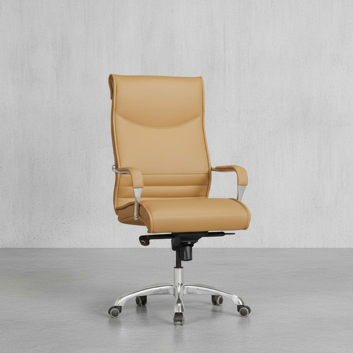 Chefsessel VENGA_ XXL_ ergonomisch_ Kunstleder_ höhenverstellbar_ 150 kg Belastbarkeit_ Schwarz/Caramel - KADIMA DESIGN_Farbe_ Braun_ Größe_ 61x60x126 cm_
