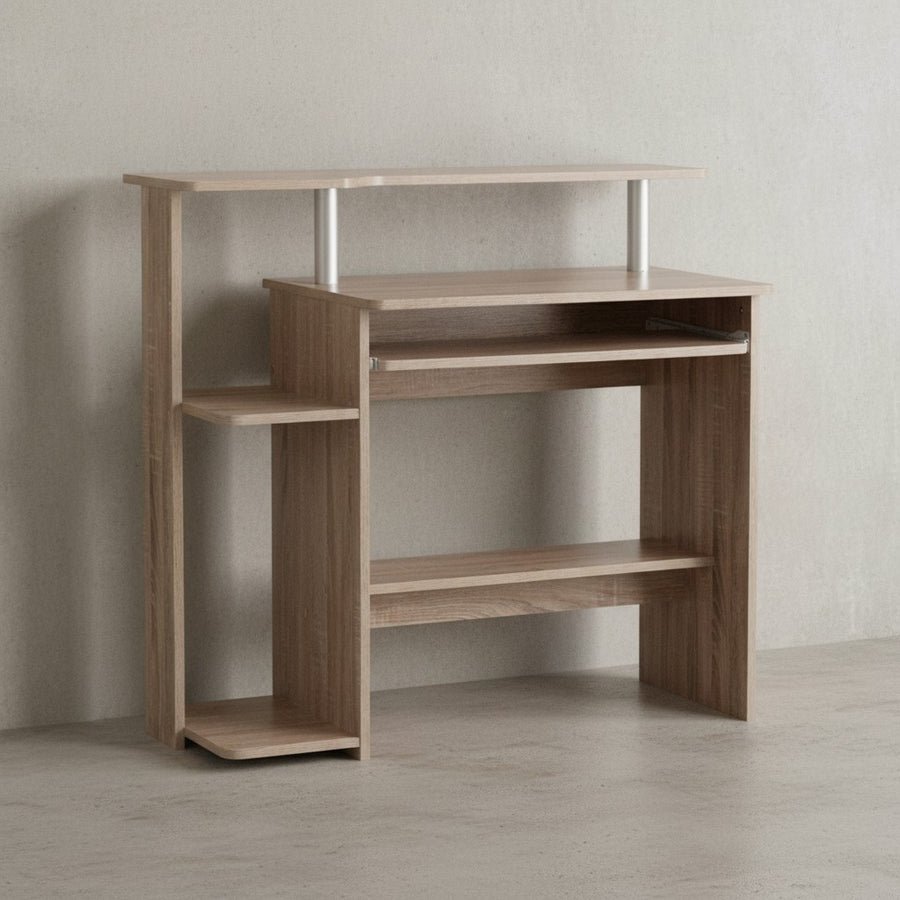 Computertisch ELBTRAUM_ Intelligenter Tastaturauszug_ Großzügige Arbeitsfläche_ Sonoma-Farbe_ Langlebig und Pflegeleicht - KADIMA DESIGN_Farbe_ Beige_ Größe_ 94x48x90 cm_