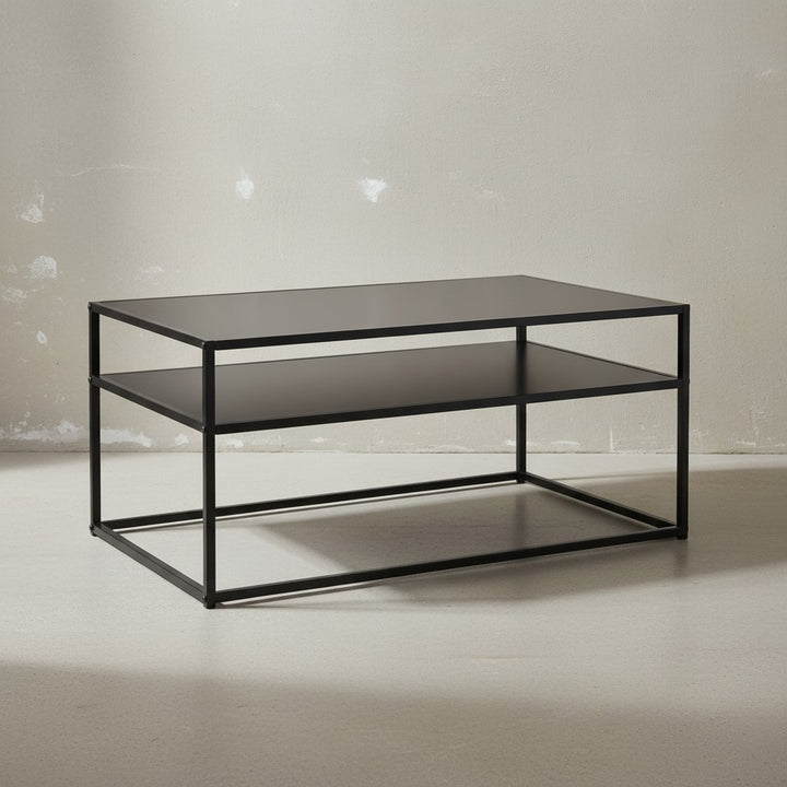 Couchtisch &amp;quot;Modern Edge&amp;quot;_ Robuster Industrial-Stil Wohnzimmertisch mit Stauraum - KADIMA DESIGN_Größe_ 100x60x45 cm_