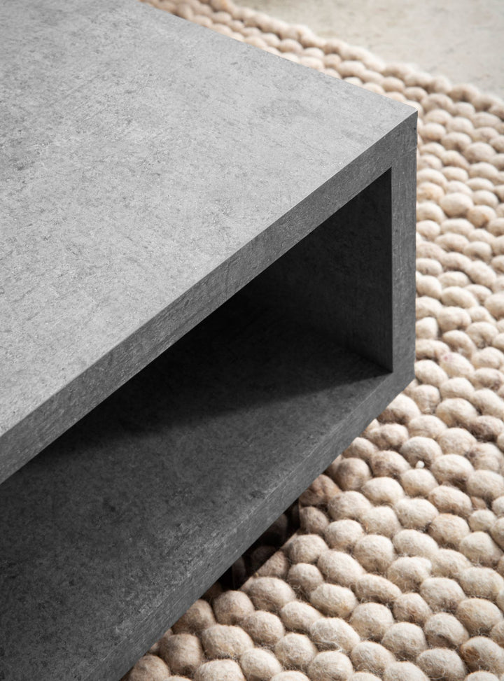 Couchtisch in Stein-Optik Modern mit Stauraum Rechteckig Schlicht