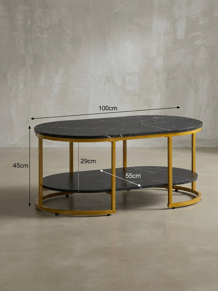 Couchtisch mit exakten Maßen: Länge 100 cm, Tiefe 60 cm, Höhe 45 cm, eine Bemaßungsskizze zur perfekten Planung des Wohnzimmerbereichs._
