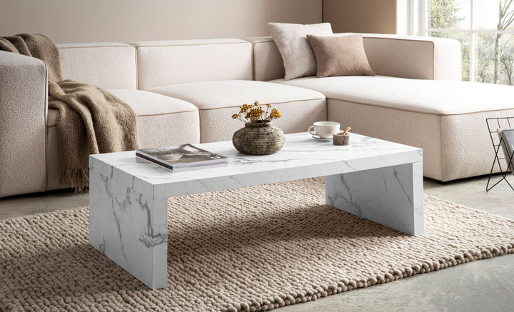 Couchtisch in Beton-Optik, zeitloses Design, rechteckig, schlicht