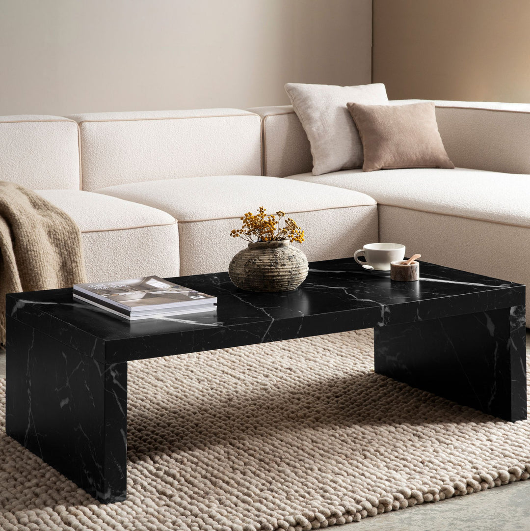 Couchtisch in Beton-Optik, zeitloses Design, rechteckig, schlicht