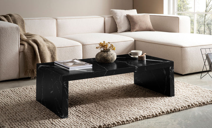 Couchtisch in Beton-Optik, zeitloses Design, rechteckig, schlicht