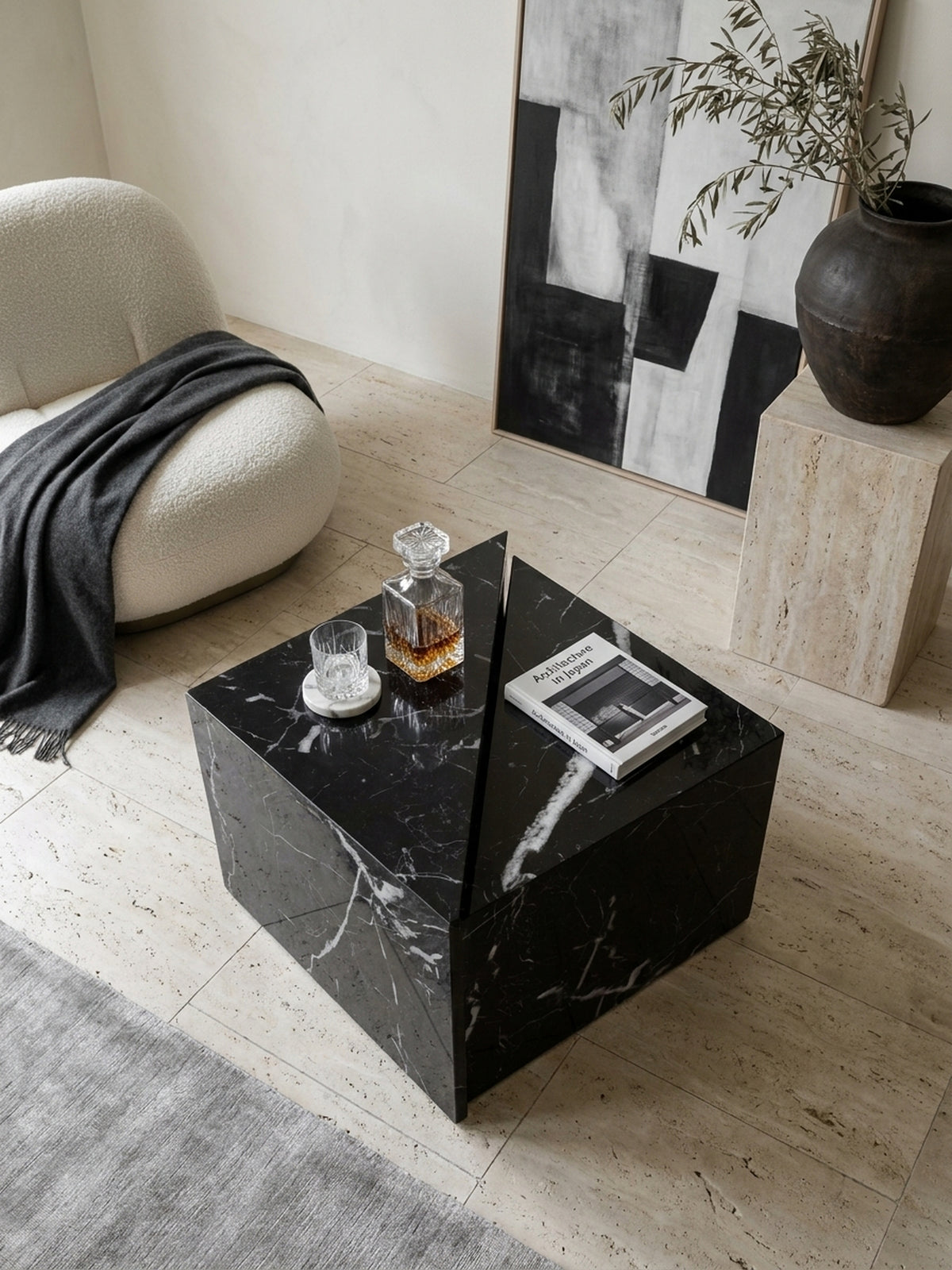 Couchtisch 2er Set Marmoroptik Hochglanz