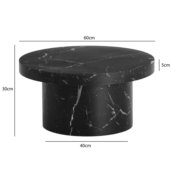 Couchtisch 60x60x30 cm Sandfarben Sofatisch in Stein-Optik Modern - Design Wohnzimmertisch Rund  - Loungetisch in Pilz-Form - Kaffeetisch Beistelltisch Klein_