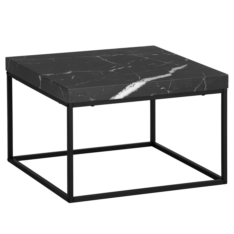 Couchtisch in Stein-Optik mit Metallbeinen im modernen Design