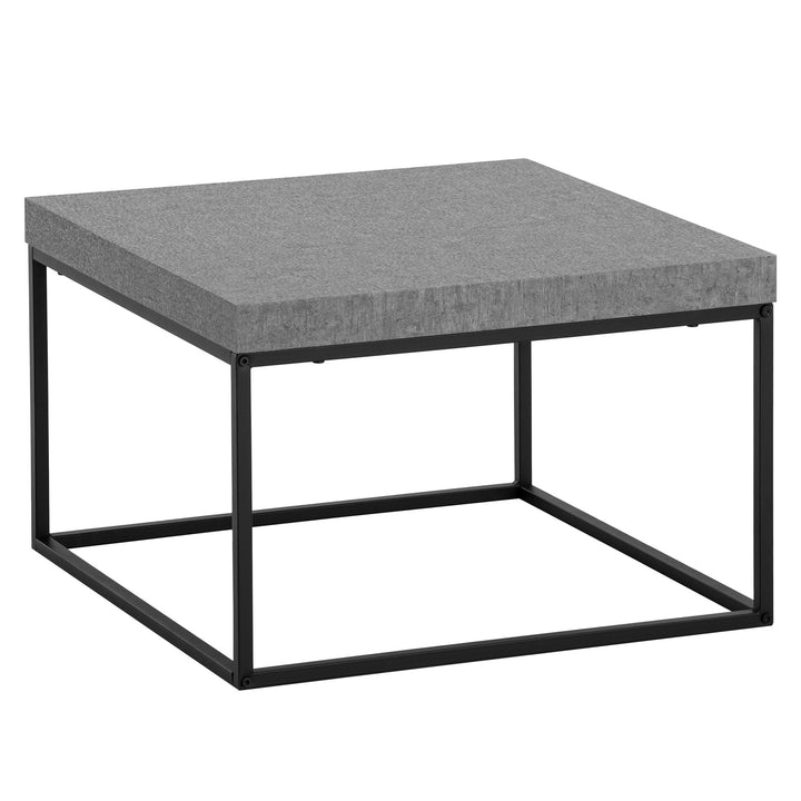 Couchtisch in Stein-Optik mit Metallbeinen im modernen Design