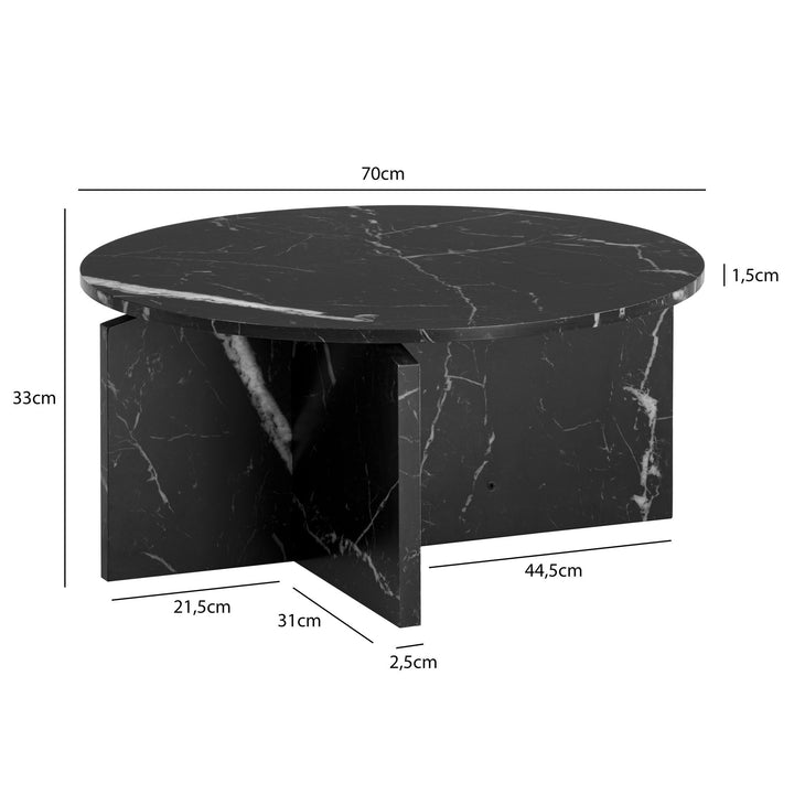 Couchtisch rund in Stein-Optik – modernes Design in Großformat