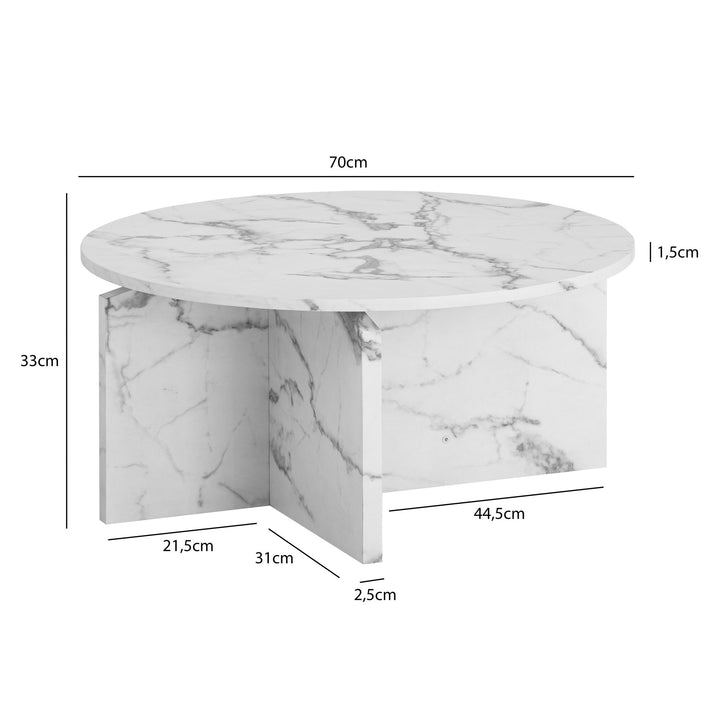 Couchtisch rund in Stein-Optik – modernes Design in Großformat