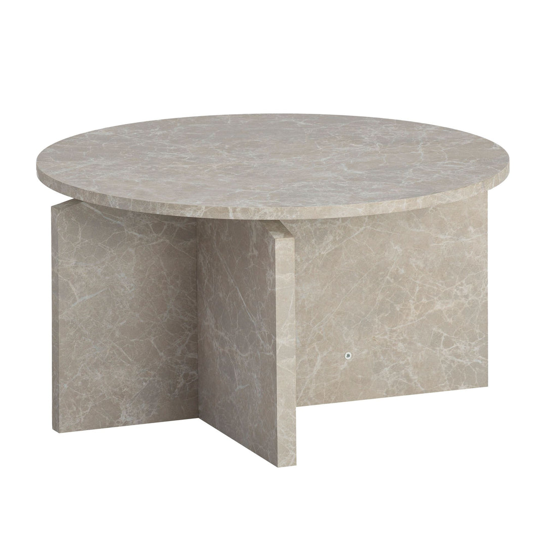 Couchtisch rund in Stein-Optik – modernes Design in Großformat