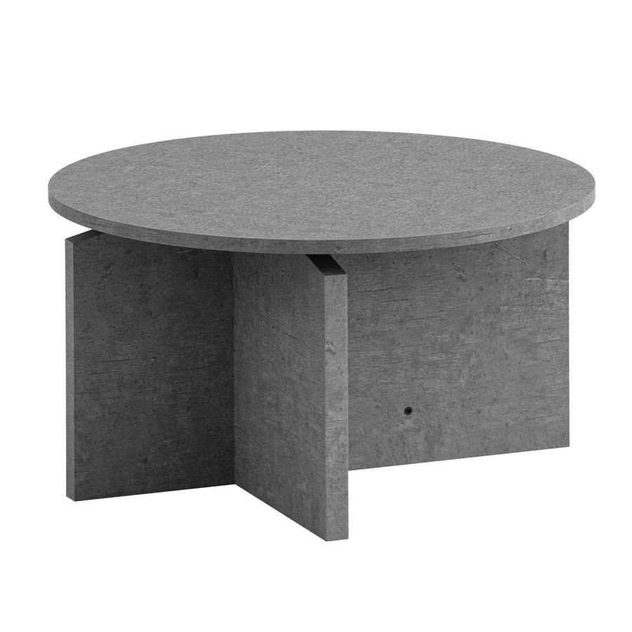 Couchtisch rund in Stein-Optik – modernes Design in Großformat