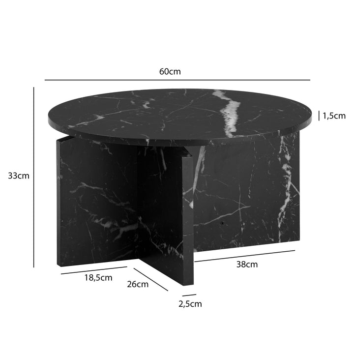 Couchtisch rund in Stein-Optik – modernes Design in Großformat