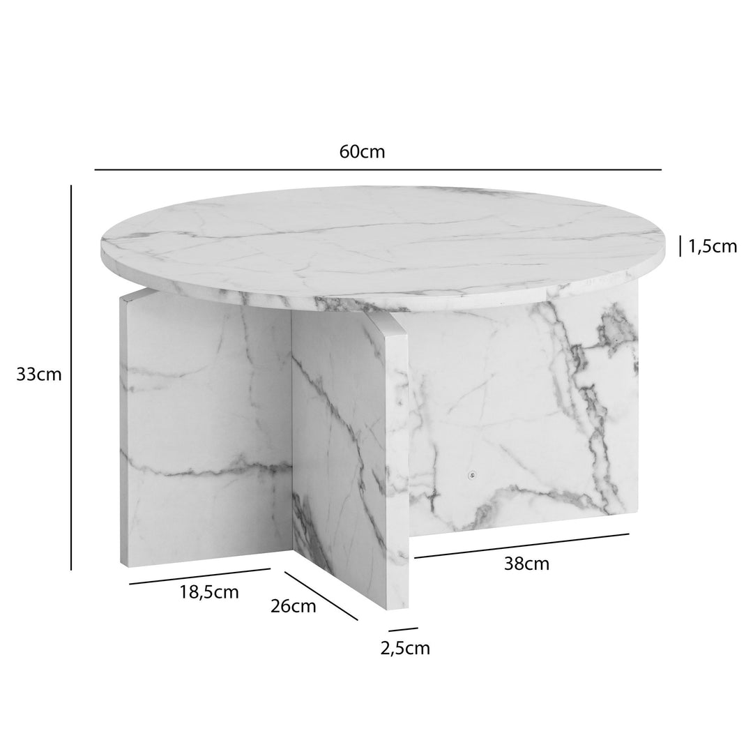 Couchtisch rund in Stein-Optik – modernes Design in Großformat