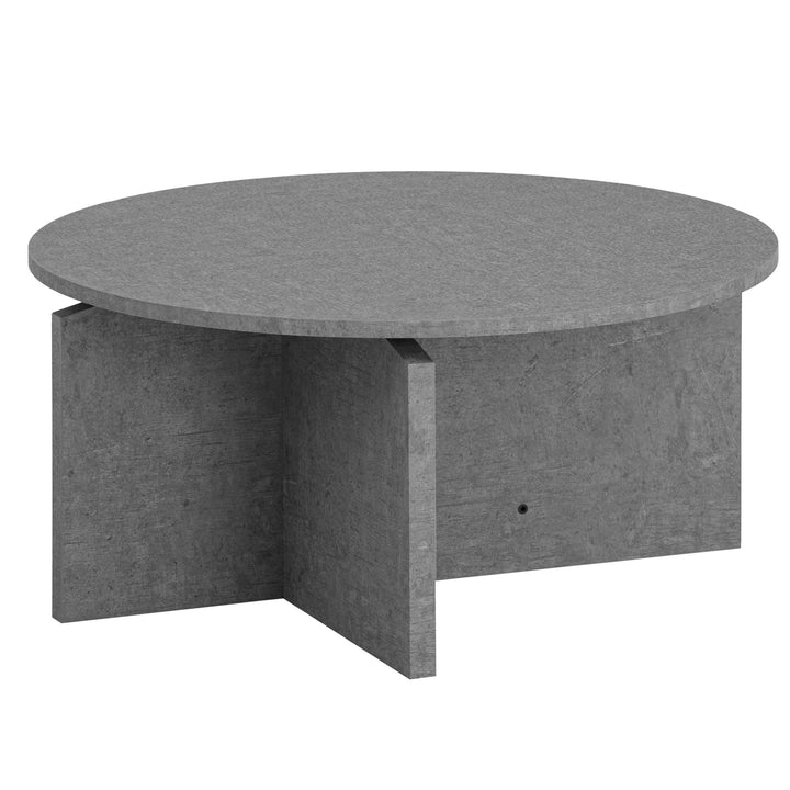 Couchtisch rund in Stein-Optik – modernes Design in Großformat