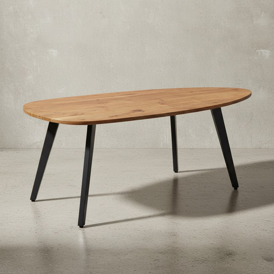 Couchtisch Akazie_ Massivholz_ moderne Nierenform_ stabile Metallbeine - KADIMA DESIGN_Größe_ 110x60x45 cm_