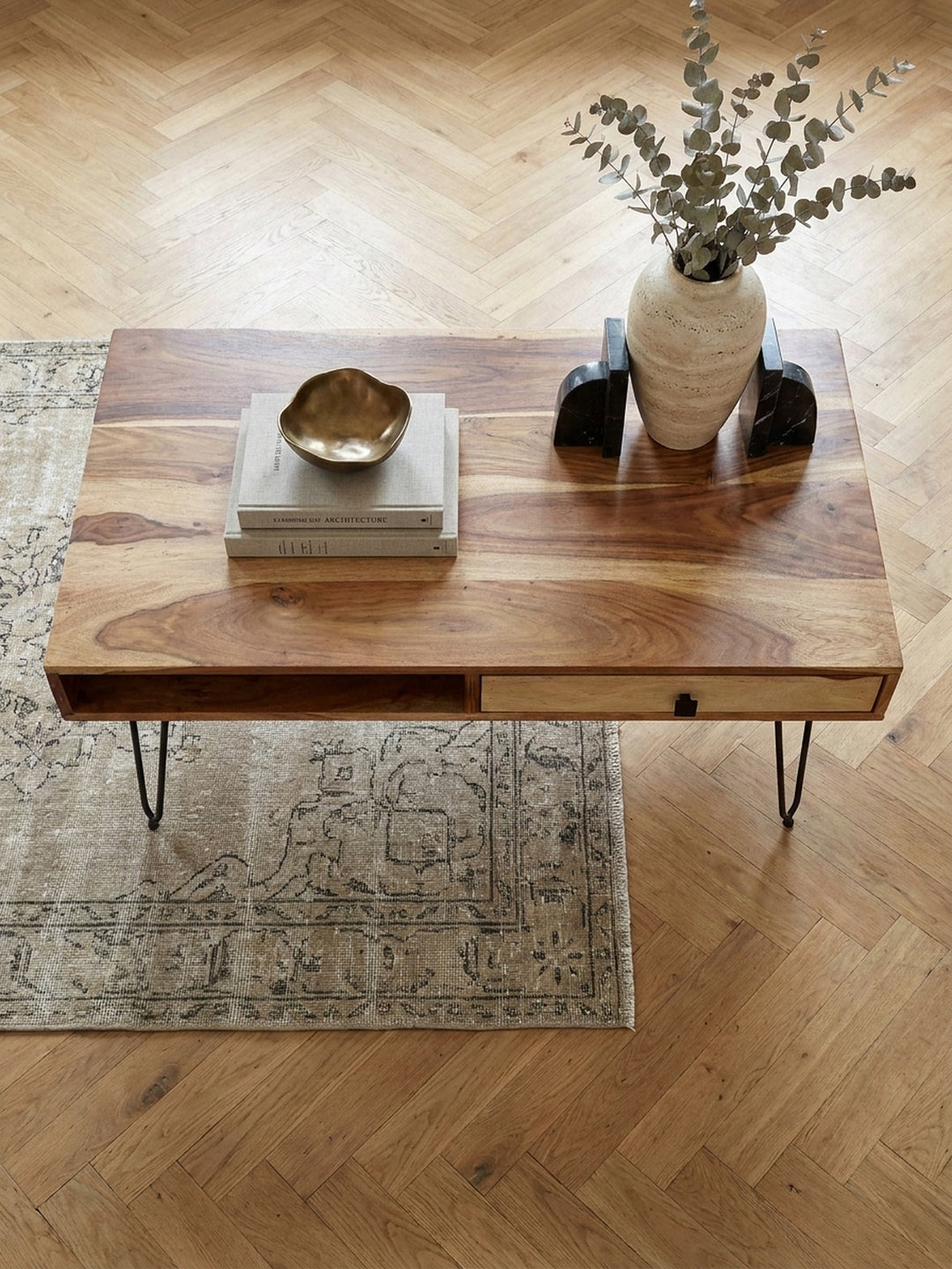 Couchtisch Akazie Massivholz natur 60x110x40 cm Wohnidee Wohnzimmer Einrichtungsidee stilvoll kombinieren mit Schublade Design Möbel Inspiration Wohnen Interior Zuhause modern hochwertig_
