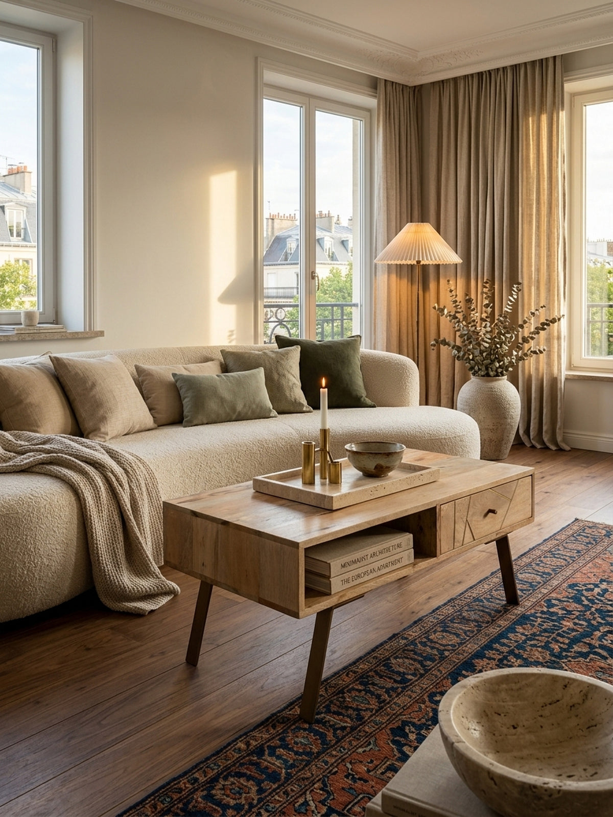 Massiver Couchtisch Landhausstil | Mangoholz & Metall