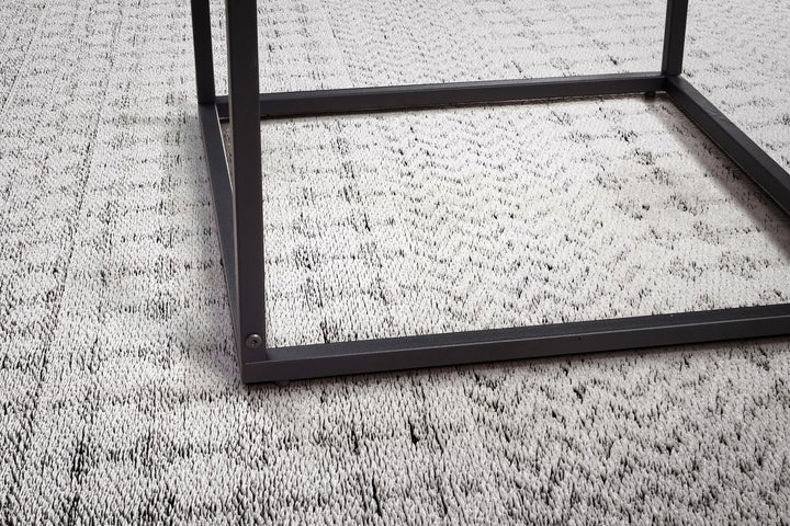 Couchtisch Quadratisch in Schwarz aus Glas und Metall, 58x58x43.5 cm