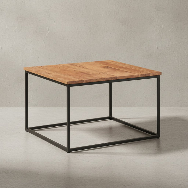 Couchtisch Industrial_ Akazienholz &amp;amp; Eisengestell_ Handgefertigt - KADIMA DESIGN_Größe_ 60x60x41 cm_