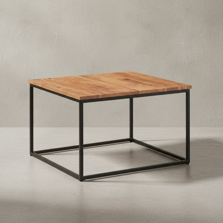 Couchtisch Industrial_ Akazienholz &amp; Eisengestell_ Handgefertigt - KADIMA DESIGN_Größe_ 60x60x41 cm_