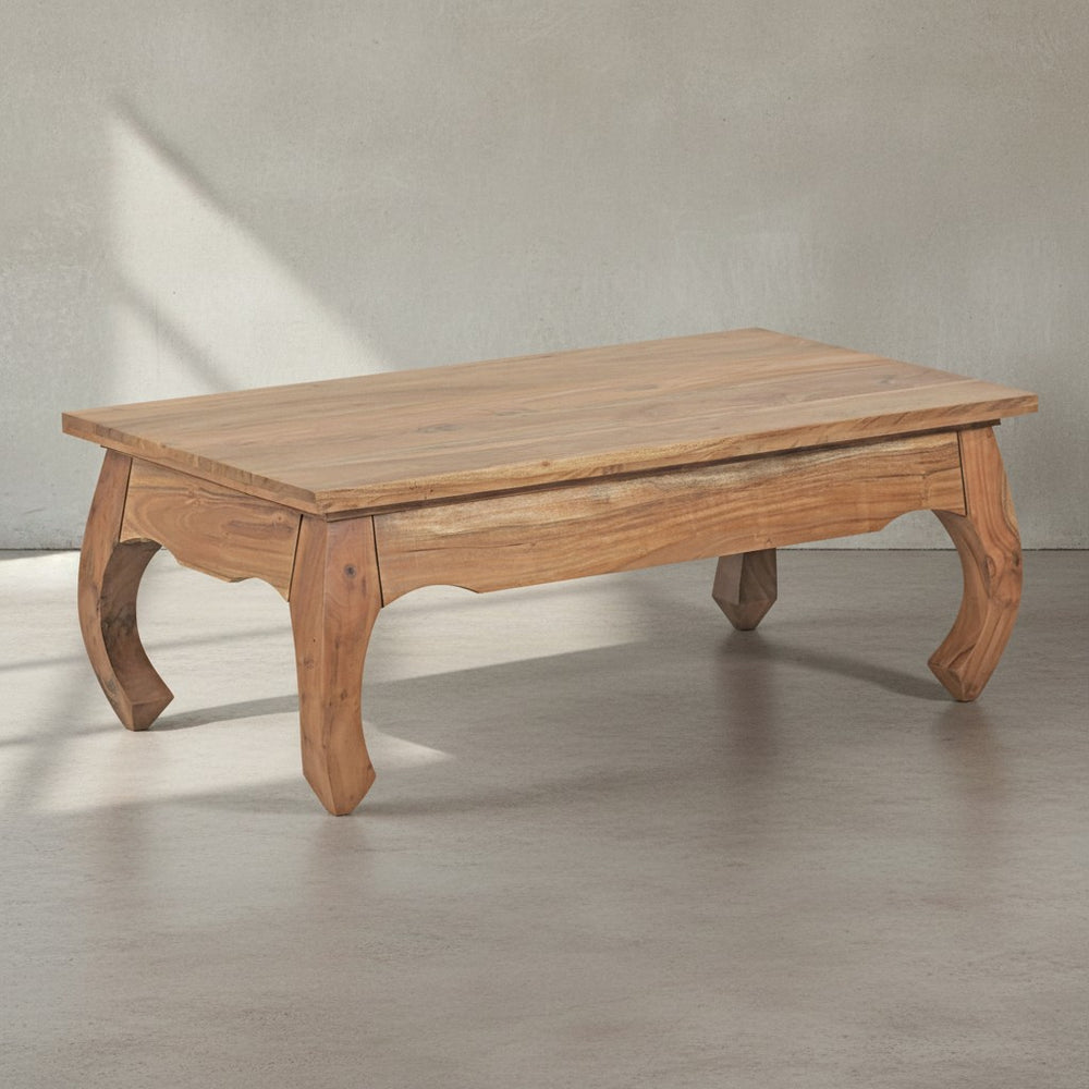 Couchtisch KANADA_ Opium-Form_ Massivholz_ Akazienholz_ handgefertigt_ pflegeleicht - KADIMA DESIGN_Farbe_ Beige_ Größe_ 110x60x40 cm_