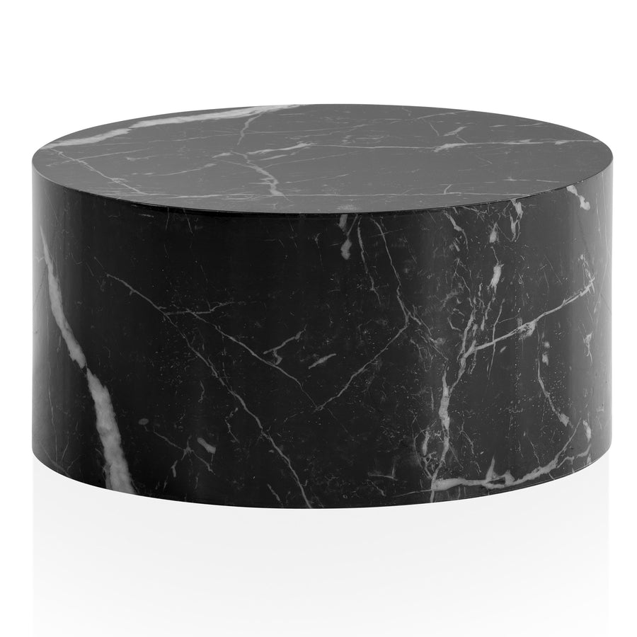 Couchtisch mit Hochglanz-Oberfläche, Marmor-Optik, Design rund