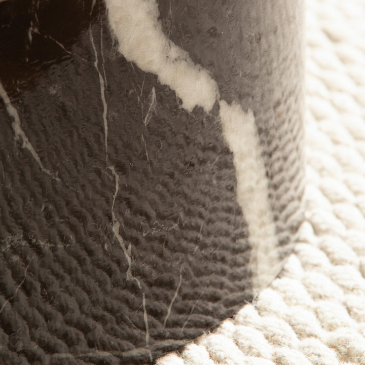 Couchtisch mit Hochglanz-Oberfläche, Marmor-Optik, Design rund