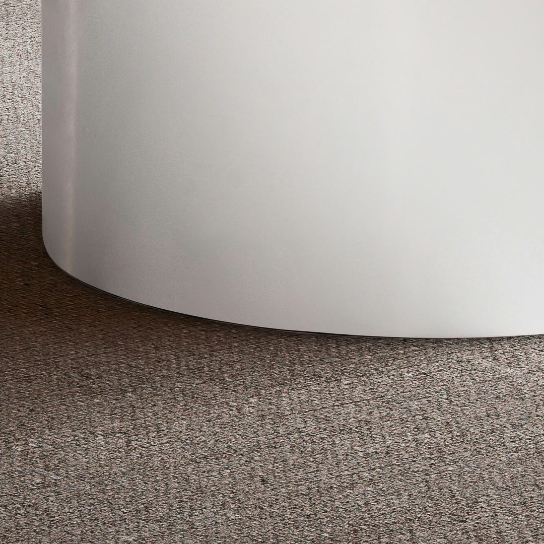 Moderner Wohnzimmertisch rund in Weiß mit schlichtem Design und glänzender Oberfläche _