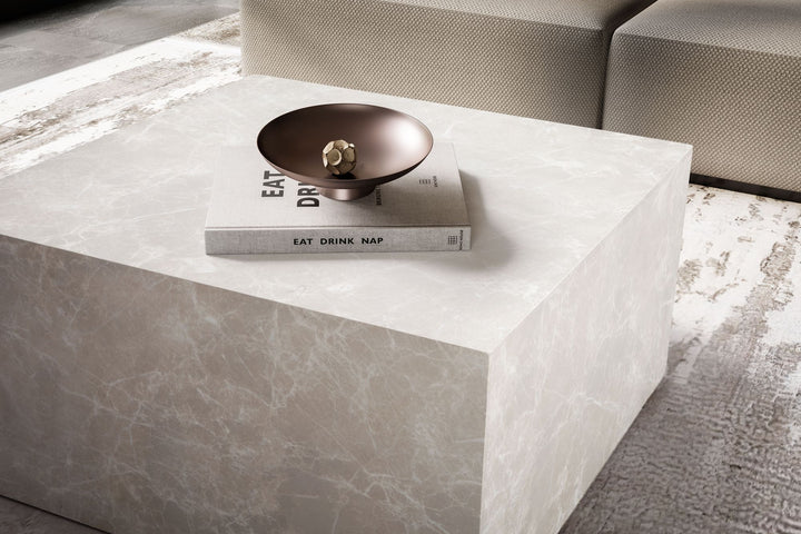 Couchtisch Würfelform in Beton-Optik – minimalistisches Design