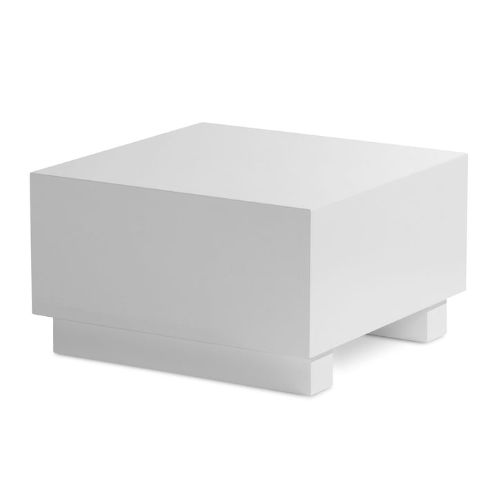 Couchtisch in Würfelform, Weiß Hochglanz, 60x60x35 cm, modernes Design