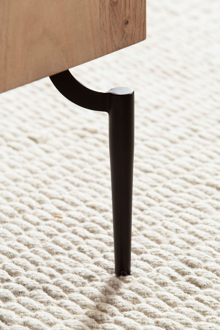 Couchtisch Massivholz Quadratisch Metallgestell Würfel-Form Modern