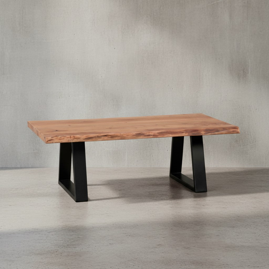 Couchtisch Massivholz Akazie - Modernes Design_ Einzigartige Maserung_ Handgefertigt_ Einfache Montage_ KADIMA DESIGN_Größe_ 115x60x40 cm_