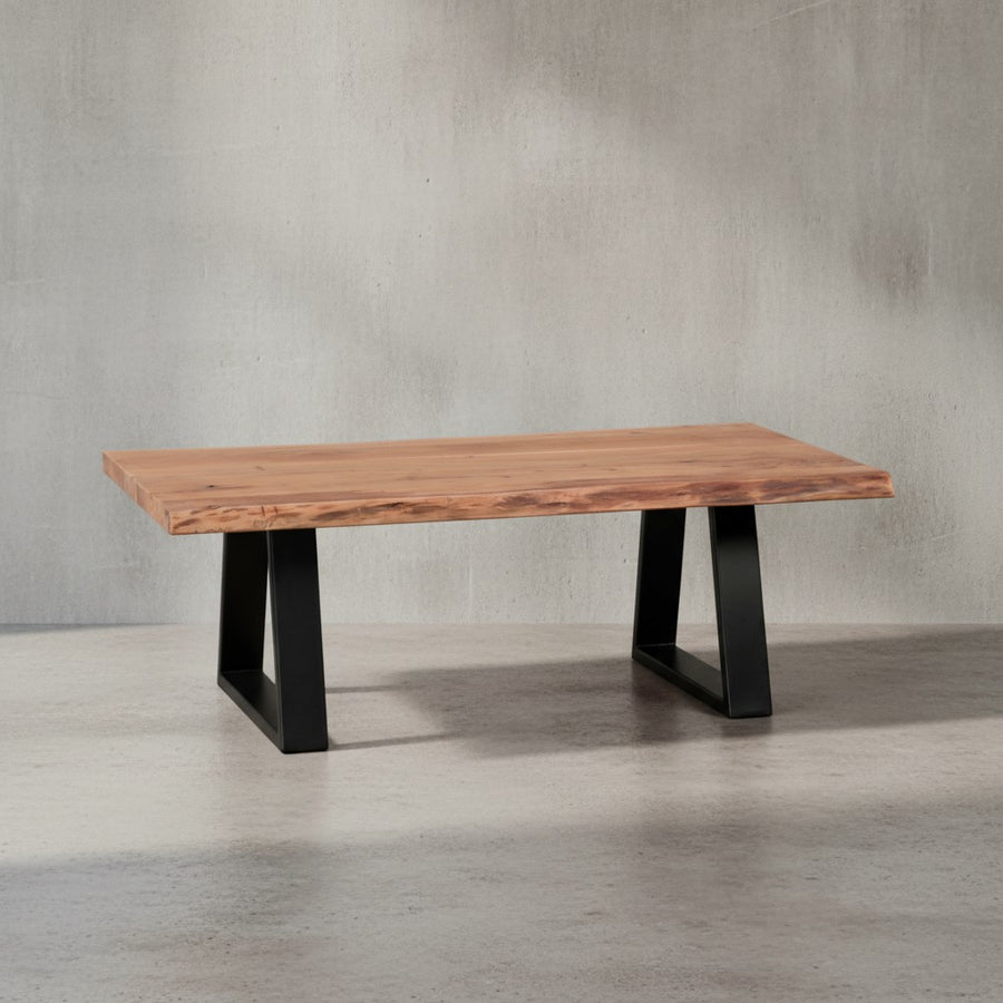 Couchtisch Massivholz Akazie - Modernes Design_ Einzigartige Maserung_ Handgefertigt_ Einfache Montage_ KADIMA DESIGN_Größe_ 115x60x40 cm_