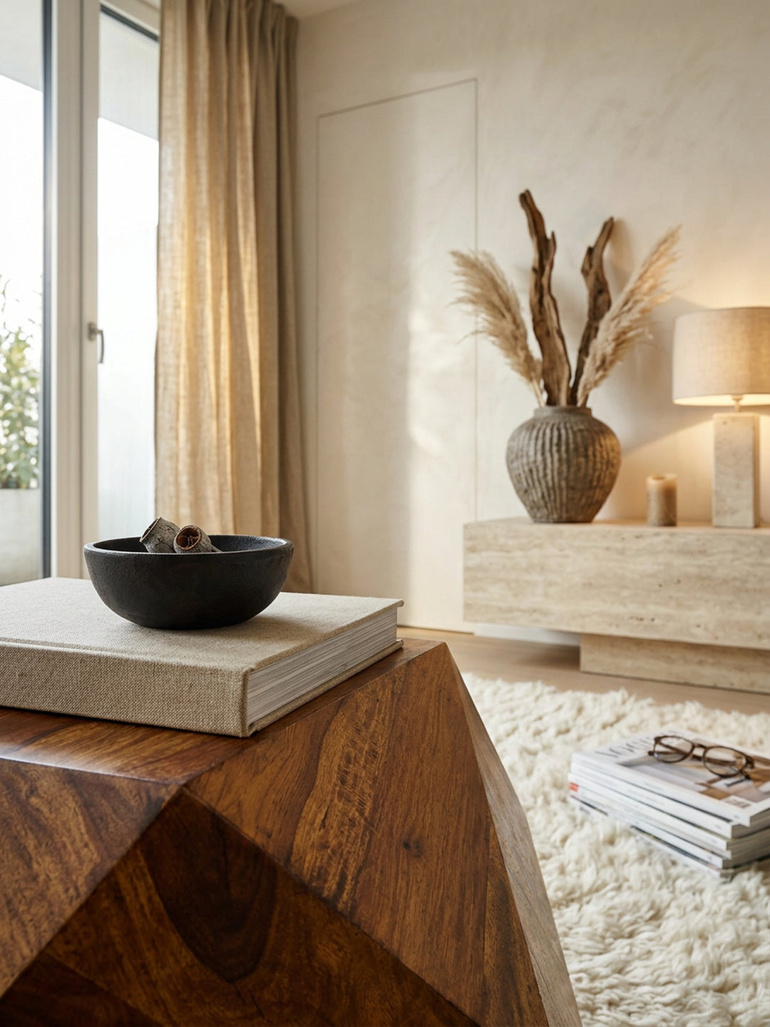Couchtisch Sheesham Massivholz | Diamant-Design &amp; Handarbeit_