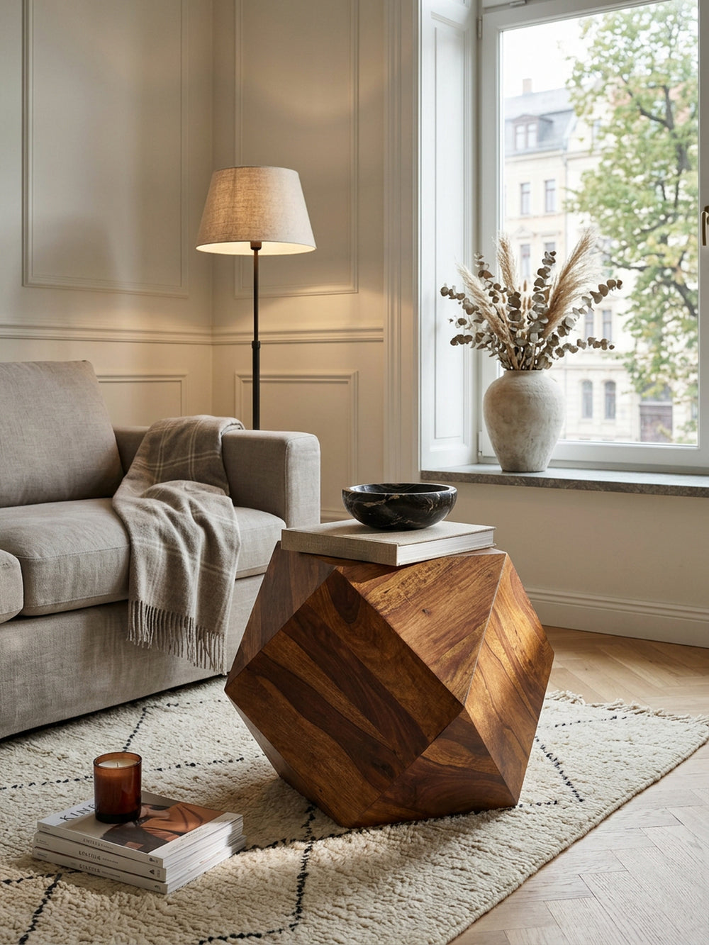 Couchtisch Sheesham Massivholz | Diamant-Design &amp; Handarbeit_