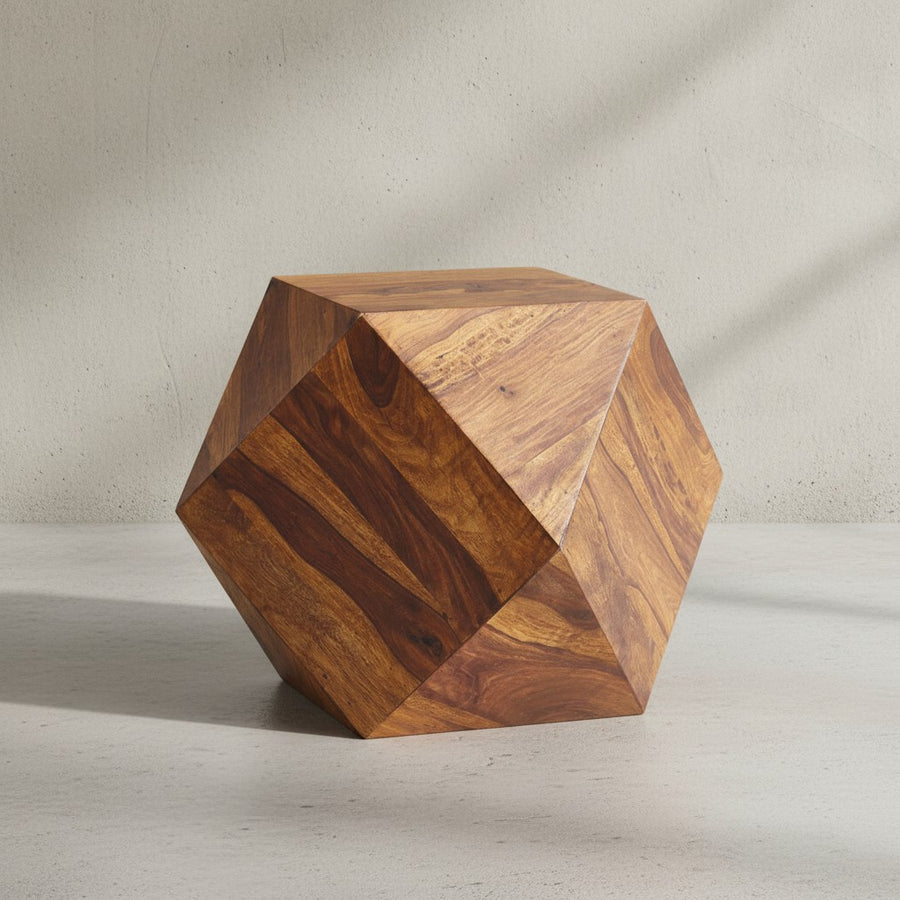 Sheeshamholz Couchtisch_ Diamant-Design_ 57x42_5x57 cm_ 30 kg Belastbarkeit - KADIMA DESIGN_Größe_ 57x43x57 cm_